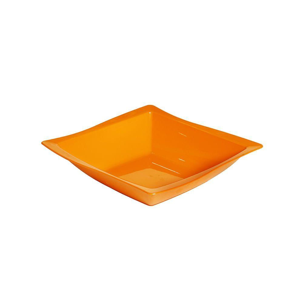 Saladeira Moove Quadrada 25x25 Laranja Em Polipropileno Linha Tropical Vem