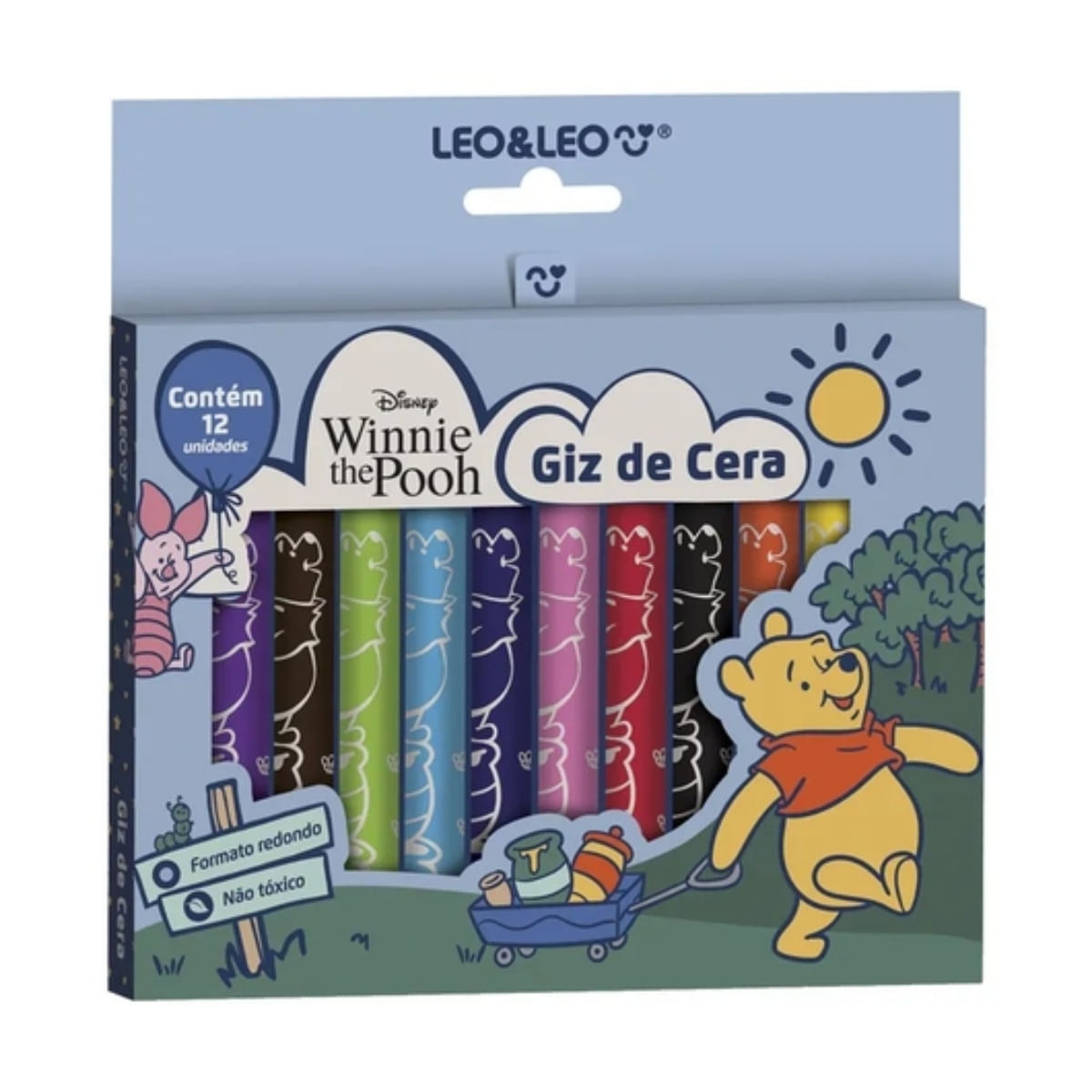 GIZ DE CERA URSINHO POOH CAIXA COM 12 CORES - LEO E LEO