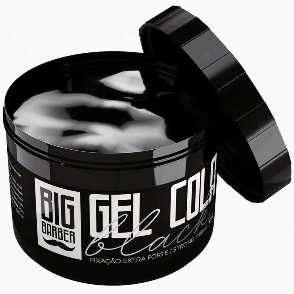 Gel Cola Black Big Barber 300g Fixação Extra Forte