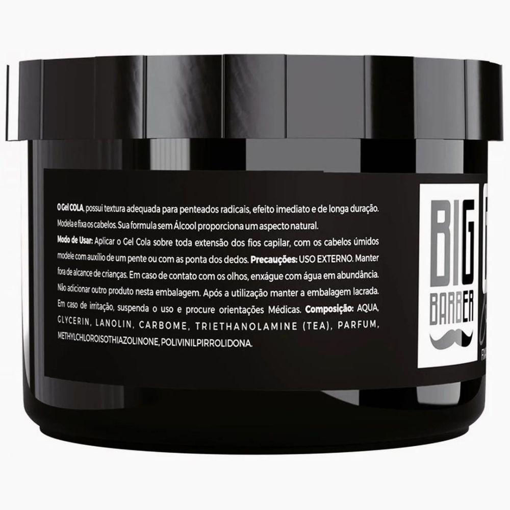 Gel Cola Black Big Barber 300g Fixação Extra Forte