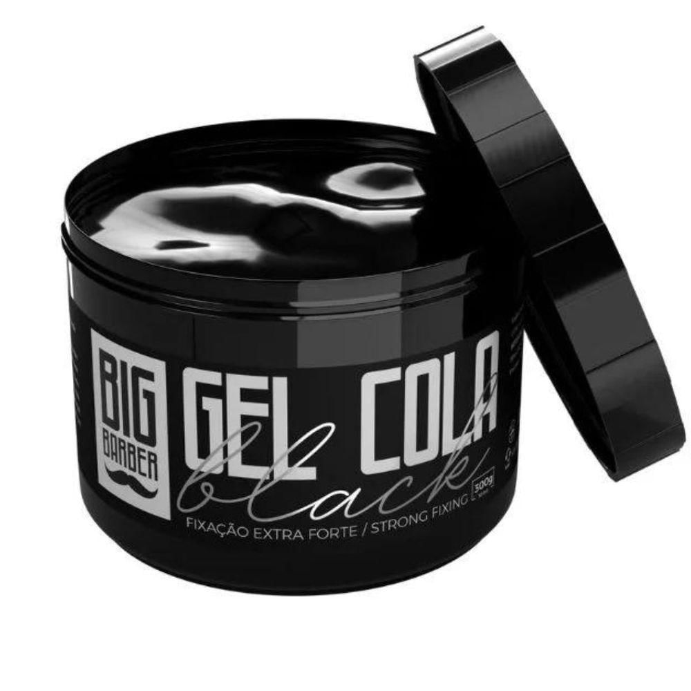 Gel Cola Black Big Barber 300g Fixação Extra Forte