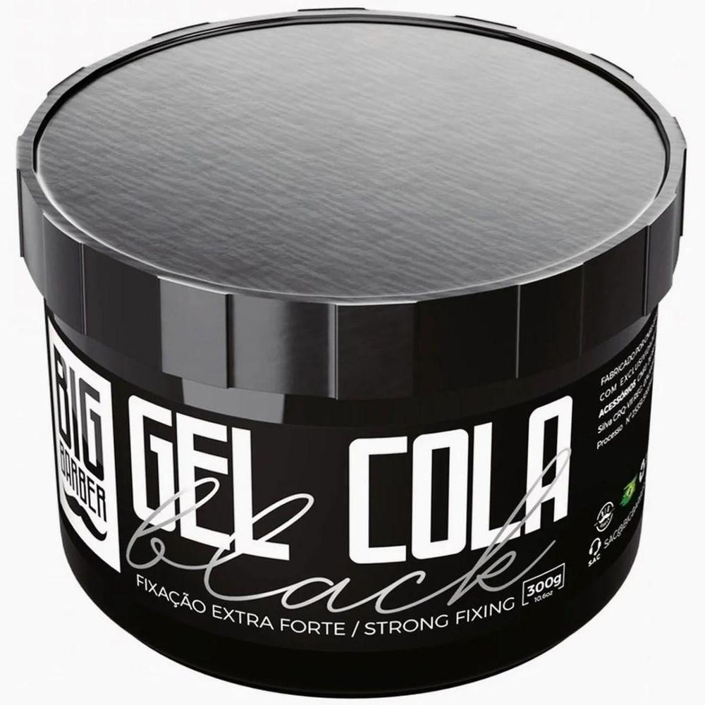 Gel Cola Black Big Barber 300g Fixação Extra Forte