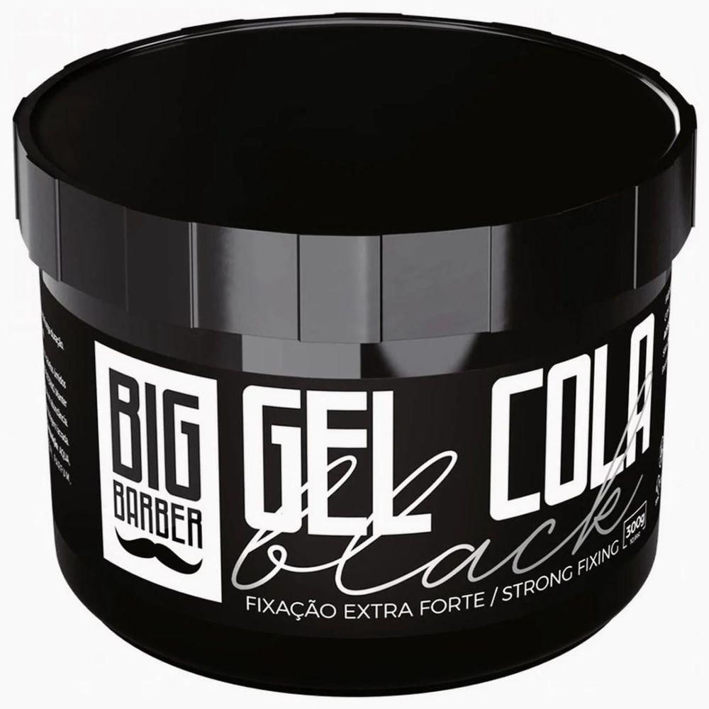 Gel Cola Black Big Barber 300g Fixação Extra Forte