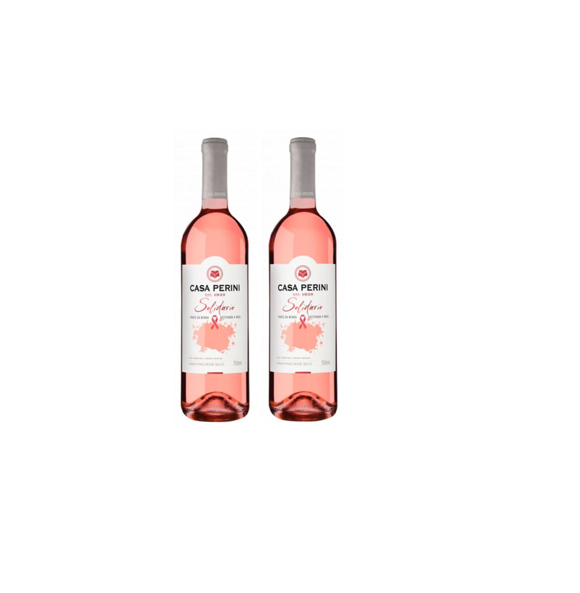 Kit Vinho Casa Perini Solidário Rosé Seco 750ml 2 unidades