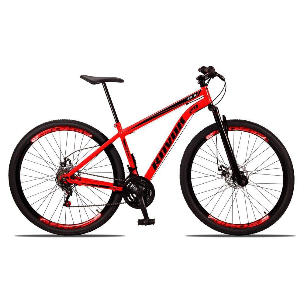 Bicicleta Mountain Bike 21 Velocidades Aço Suspensão Shimano Vermelho Ferrari