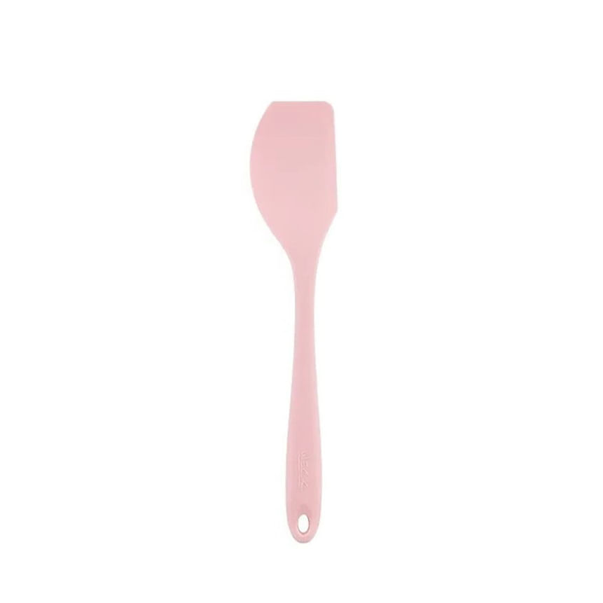 Espatula de Silicone Pao Duro Rosa Reta 1un