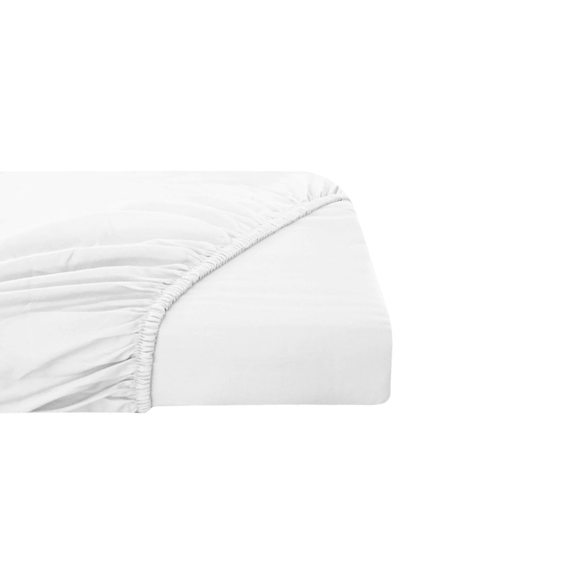 Lencol Elastico CASAL Algodao 300 Fios Acetinado Branco Avulso