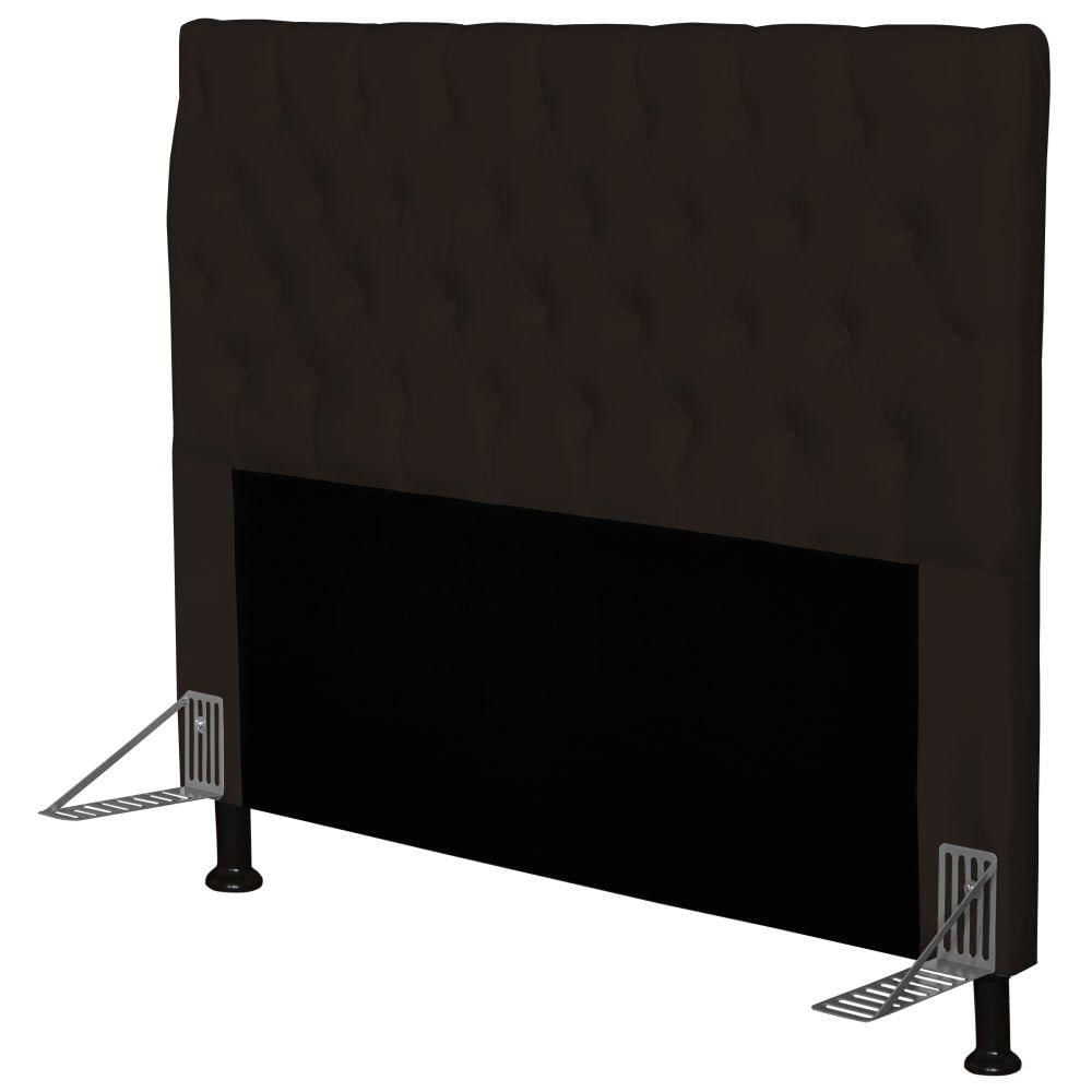Cabeceira Cama Box Casal 140cm Cristal Sintético Marrom - JS Móveis