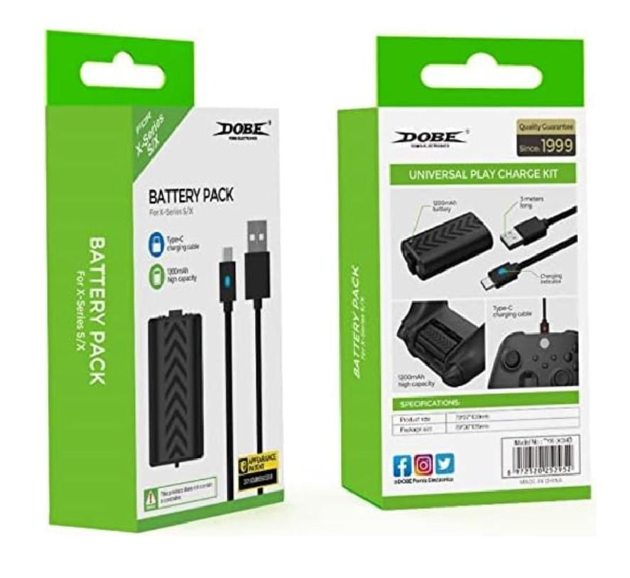 Bateria Recarregável Para Controle Xbox Series S / X + Cabo USB 3 Metros C/ LED