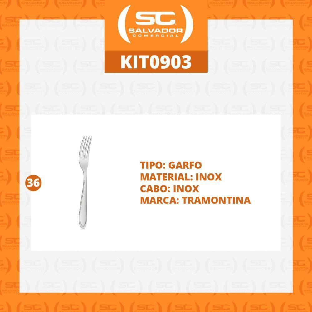 Kit - 36 Garfos De Mesa Luxo Laguna Em Aço Inox Gitop - Tramontina