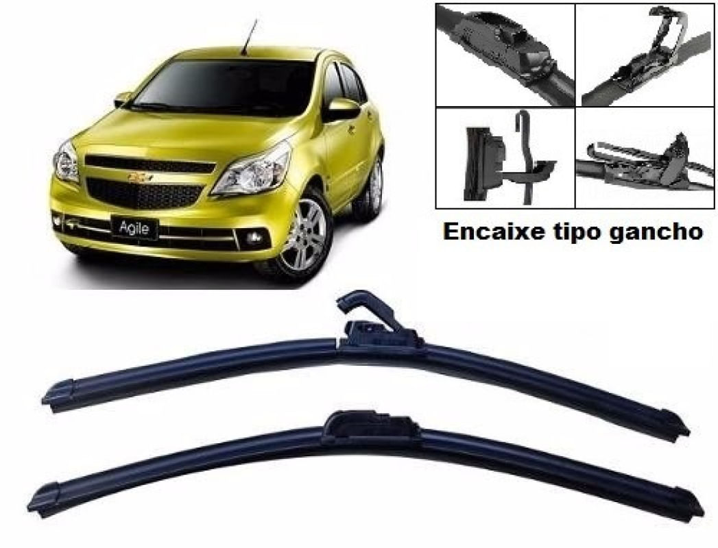 Kit Palheta Limpador Parabrisa Para-brisa Dianteiro Chevrolet Agile