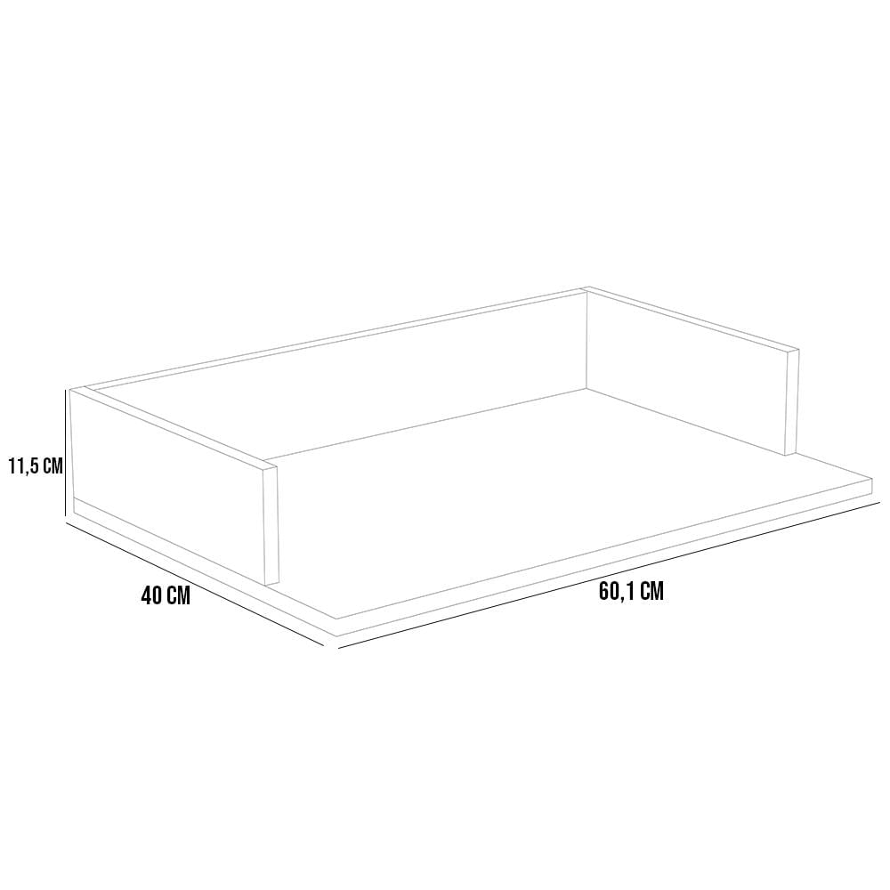 Kit 03 Suportes Suspensos Para Micro-ondas Forno 60x40 cm Class L03 Branco - Lyam Decor