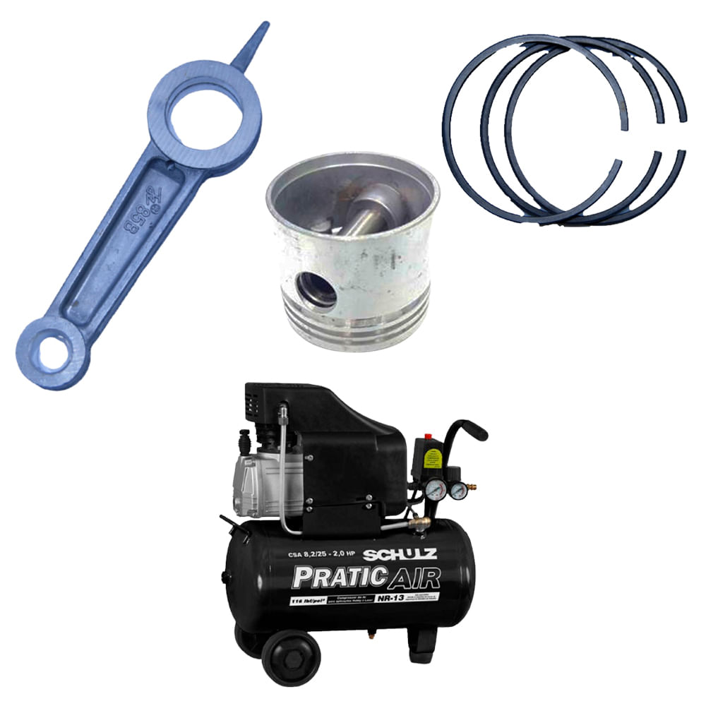 Kit Reparo Pistão Anel Biela Compressor Schulz CSA 8.2