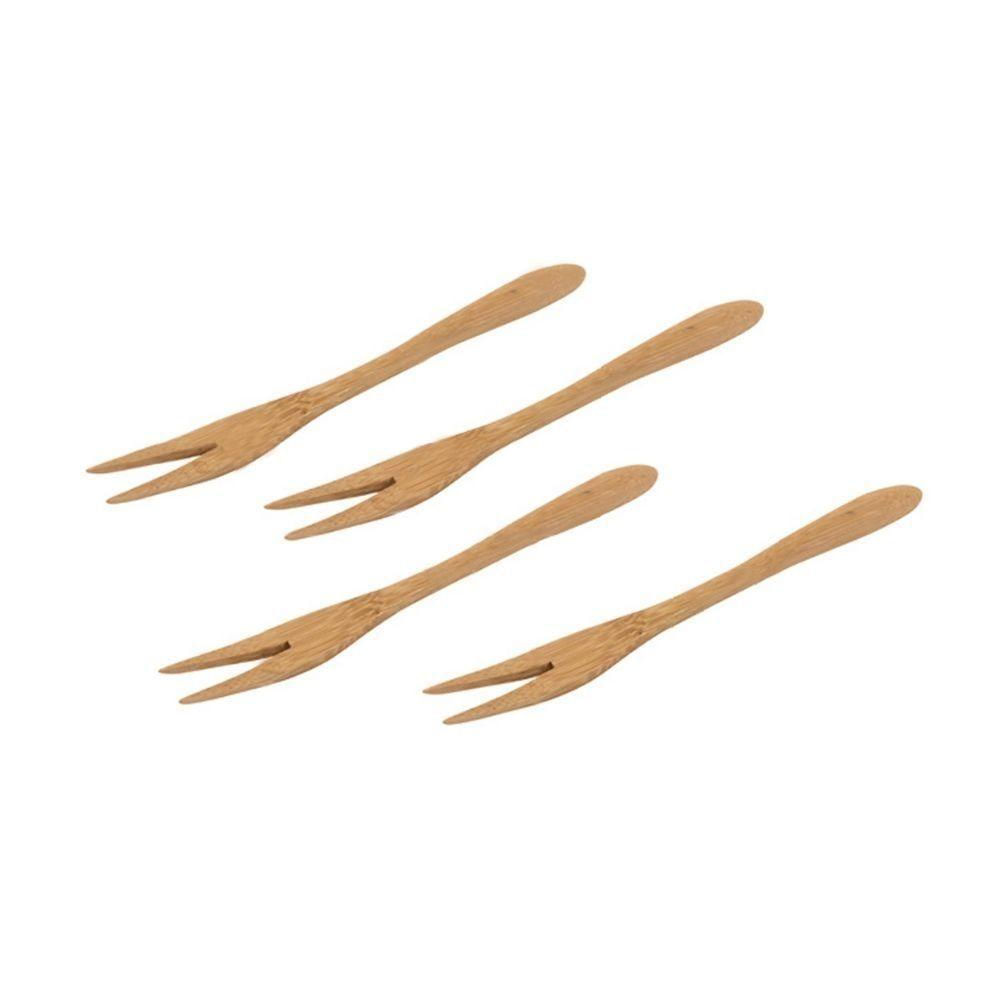 Jogo De Garfos De Bambu Ecokitchen 4 Pçs
