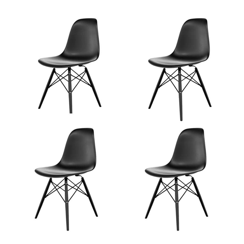 Conjunto com 4 Cadeiras de Jantar SeatCo Eames em Polipropileno DSW com Pés Palito