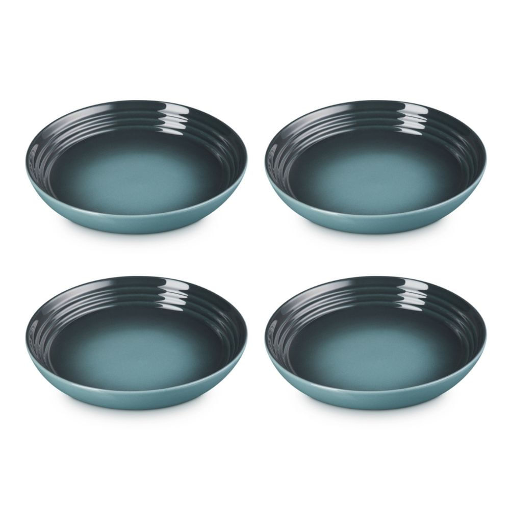 KIT LE CREUSET 4 PRATOS FUNDOS EM CERÂMICA 22CM OCEAN