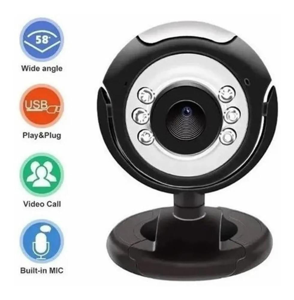 Webcam Câmera Hd 720p 6 Leds Microfone Visão Noturna Ley-53