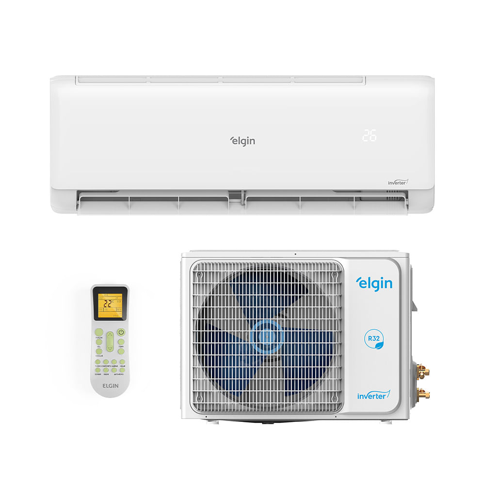 Ar Condicionado Split Hw R-32 Elgin Eco Inverter II Wifi 24000 Btus Quente/Frio 220V Monofásico 45HJQI24C2WB