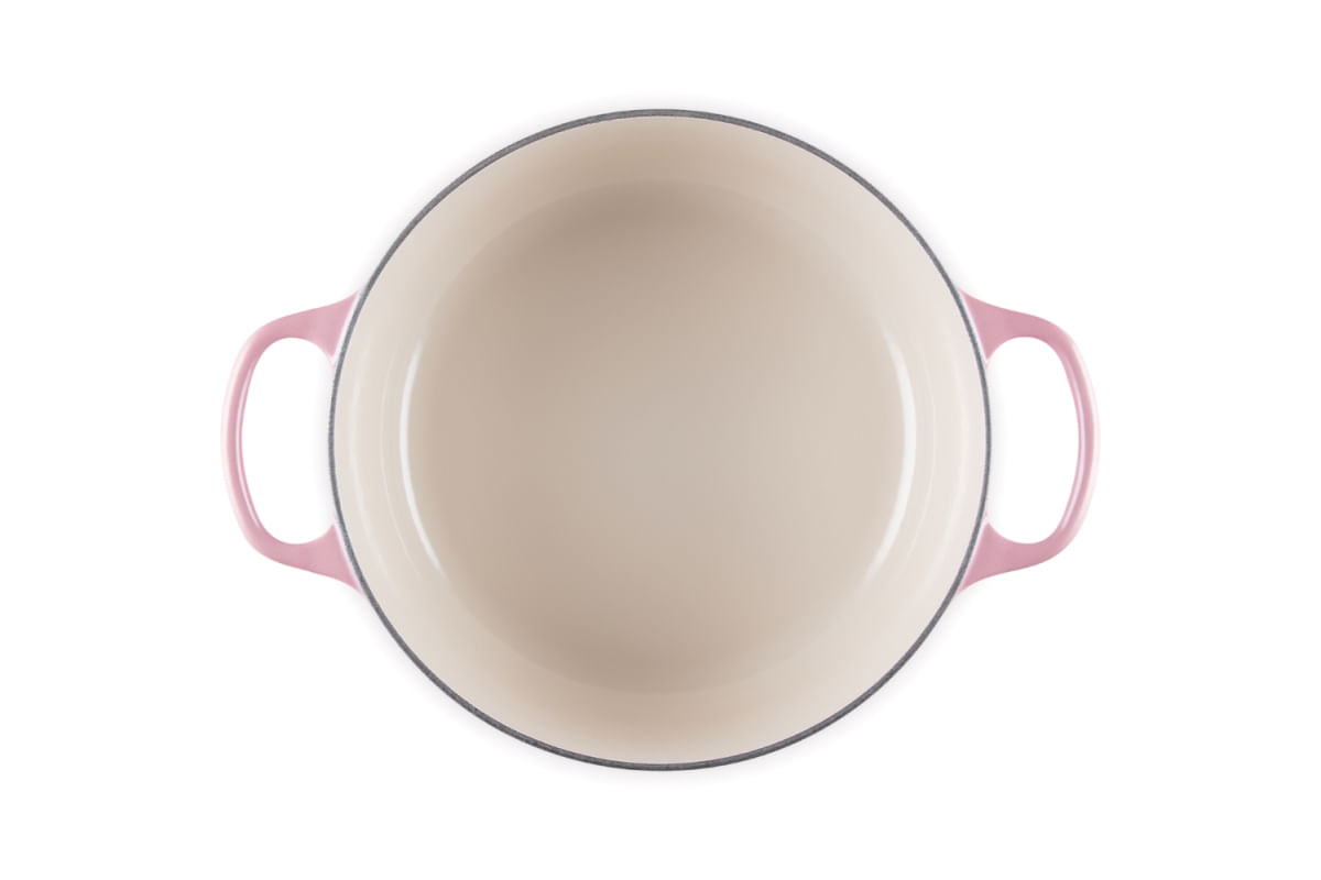 PANELA LE CREUSET REDONDA SIGNATURE PUXADOR DOURADO FERRO ESMALTADO 20CM ROSA BERRY 21177204394445