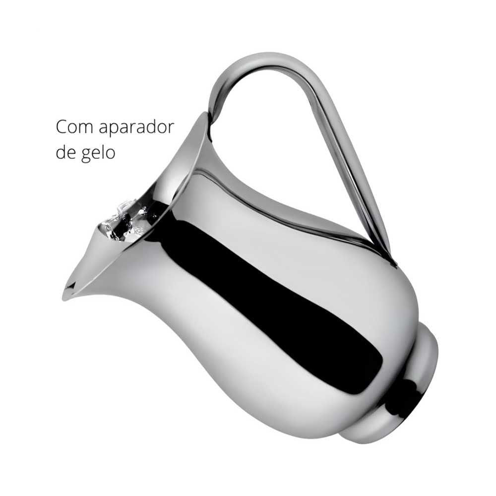 Kit 3 Jarras De Suco Inox Aço Com Separador De Gelo Em Casa Tem água 2 Litros