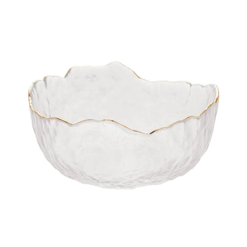 Bowl De Cristal Martleado Borda Dourada Taj 13×6,5cm Wolff