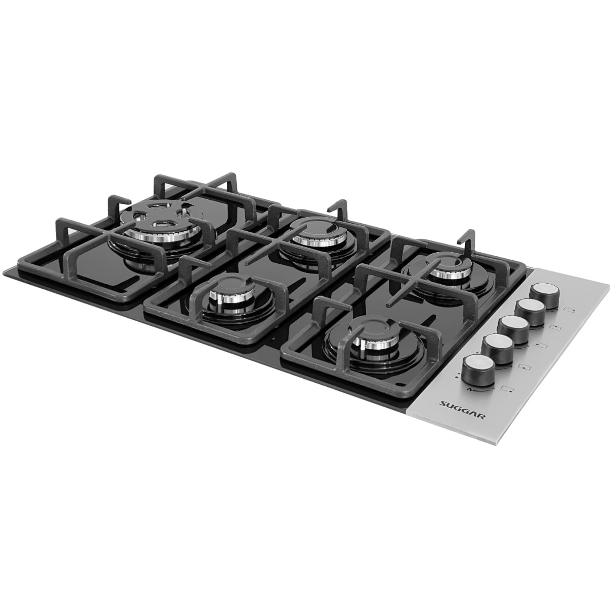 Cooktop a Gás Suggar Trich Lateral Ferro Fundido 5Q Preto