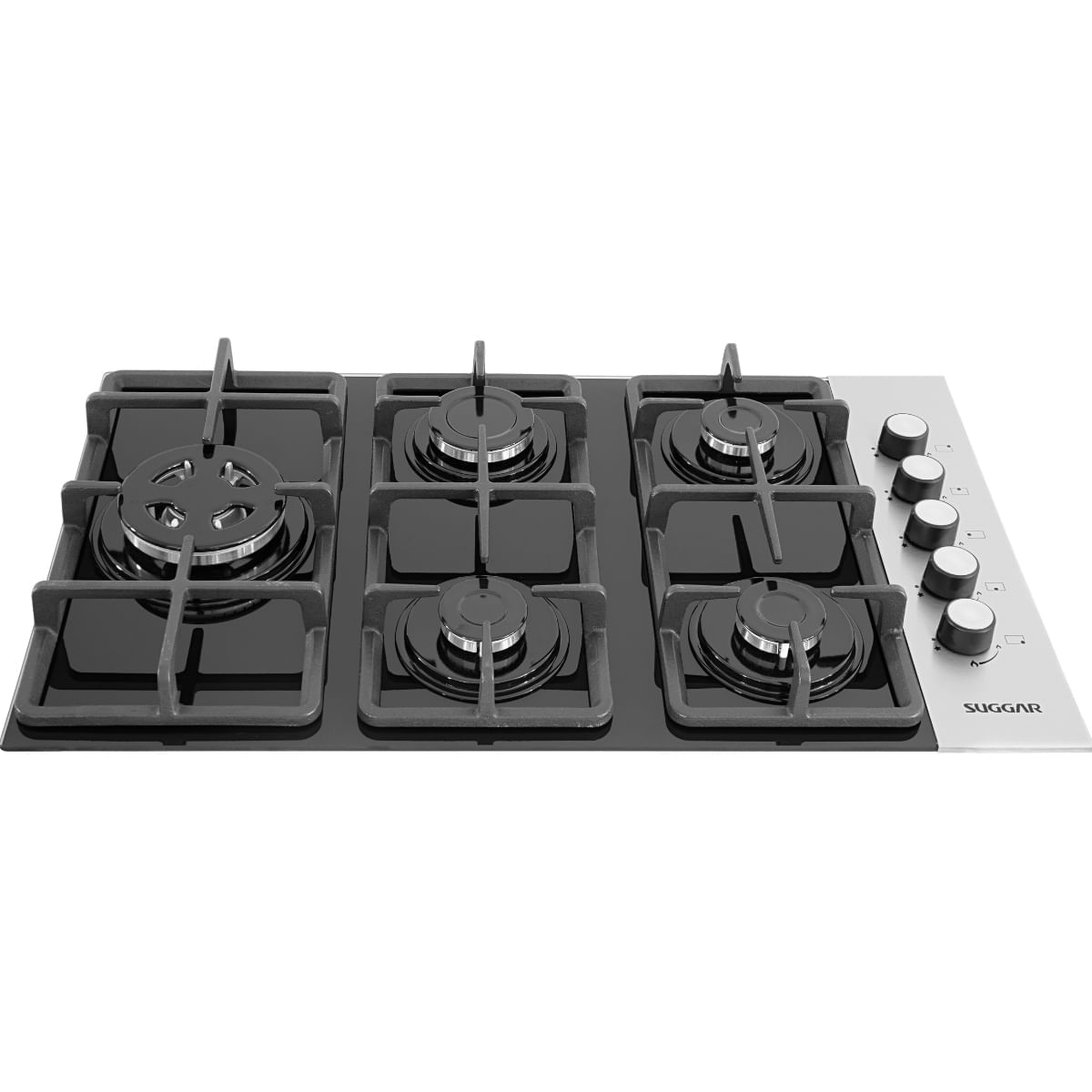 Cooktop a Gás Suggar Trich Lateral Ferro Fundido 5Q Preto