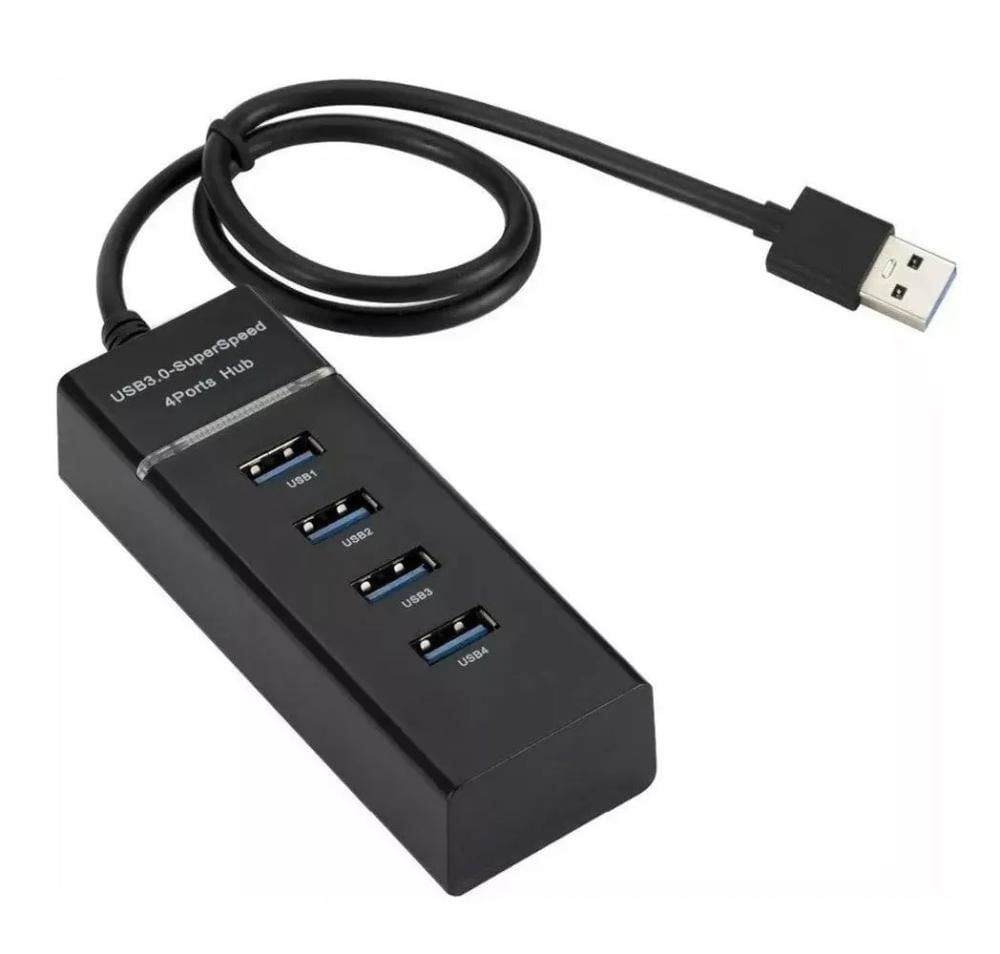 Hub USB 3.0 Com 4 Portas Alta Velocidade 5.0 Gbps Uh-30 Preto