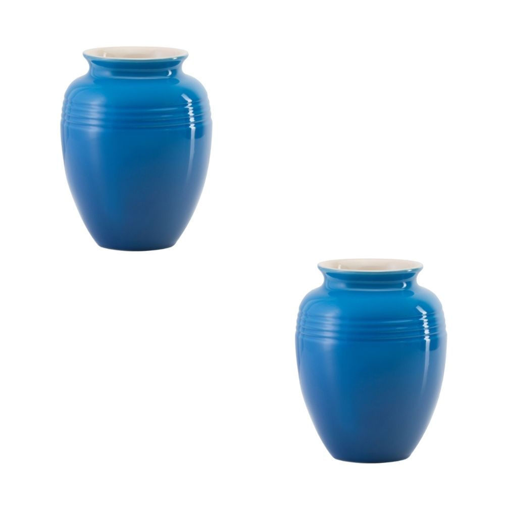 KIT LE CREUSET 2 VASOS 15CM 1L CLÁSSICO EM CERÃMICA AZUL MARSEILLE