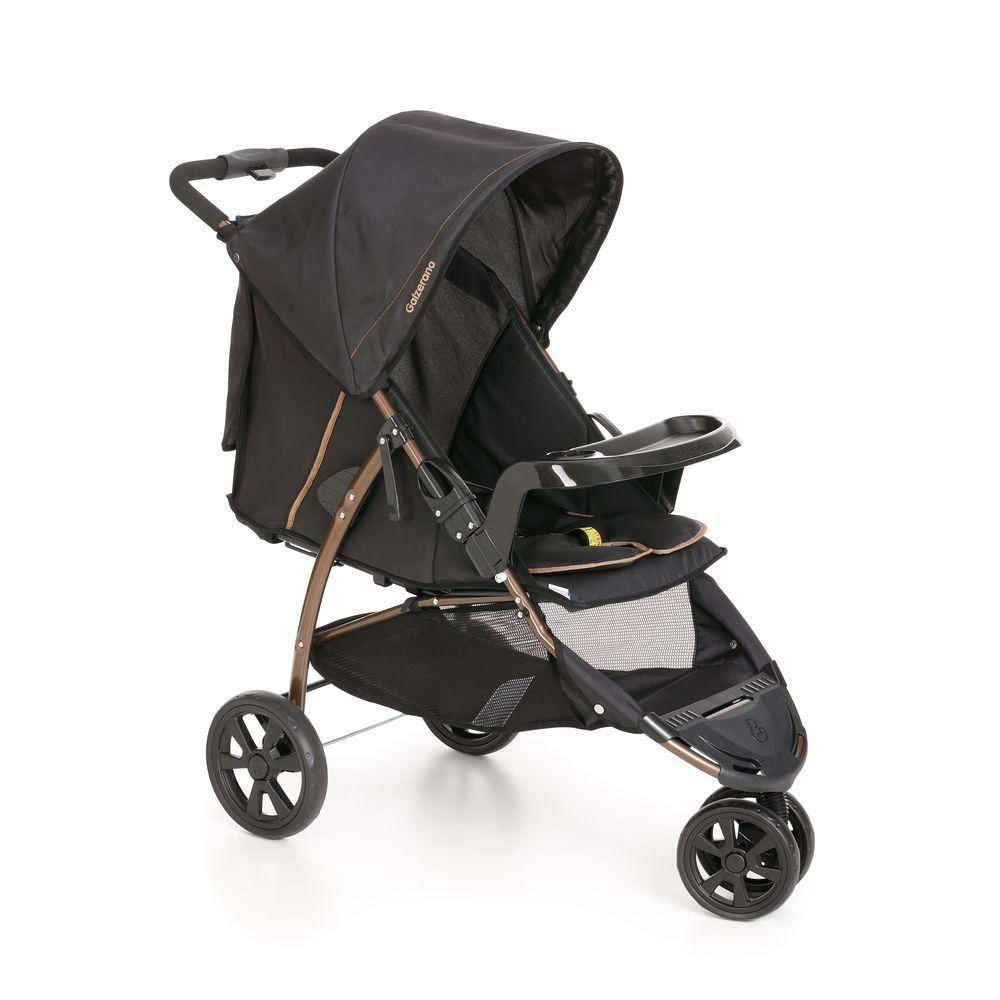 Carrinho de Bebê para Passeio Galzerano Cross Trail 1450 de 0 Meses até 15 kg - Preto e Cobre