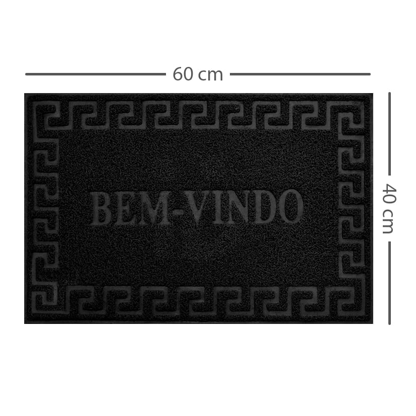 2 Tapete Porta Capacho Bem Vindo Antiderrapante PVC Pt 40x60