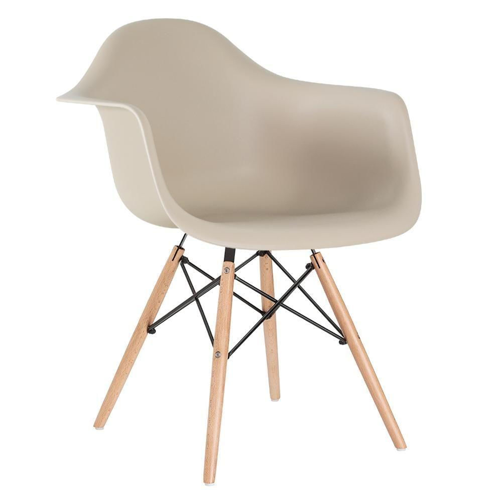 Mesa Redonda Eames 100cm Branco+3 Cadeiras Eiffel Daw Nude