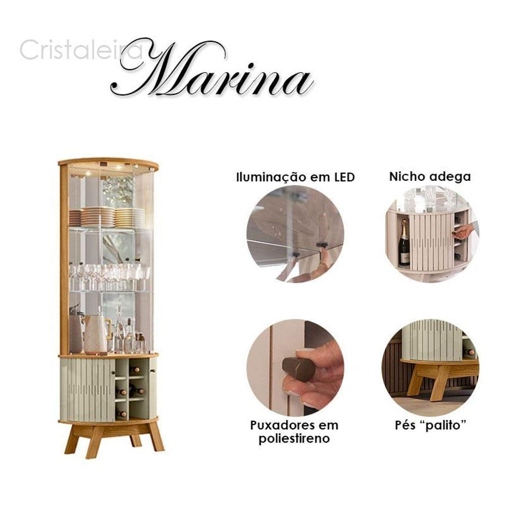 Cristaleira Marina Cumaru Opala - Madetec