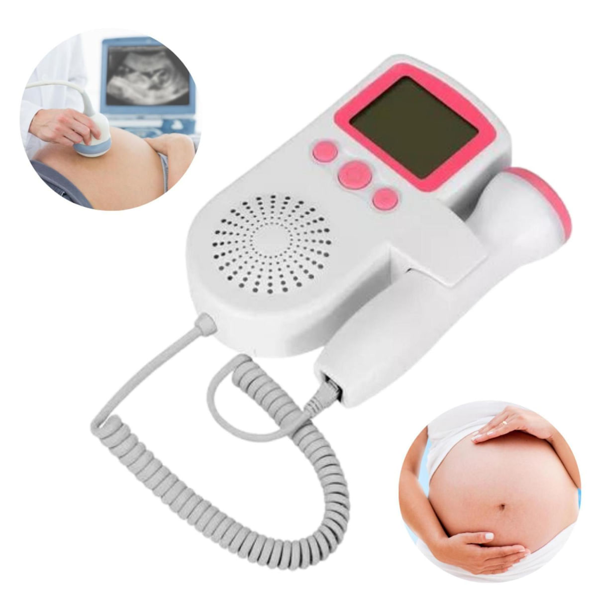 MONITOR FETAL DOPPLER APARELHO PARA OUVIR DE BATIMENTOS CARDIACOS CORAÇÃO DO BEBÊ