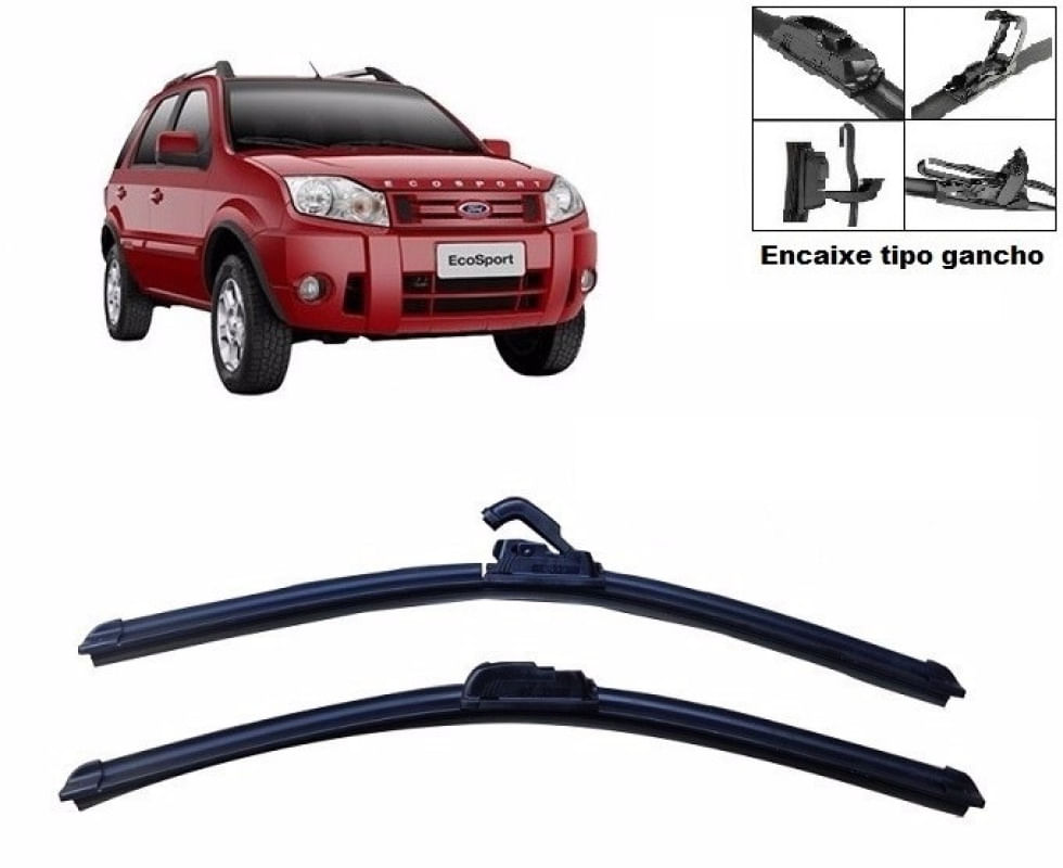 Kit Palheta Limpador Parabrisa Para-brisa Dianteiro Ford Ecosport 2003 à 2012