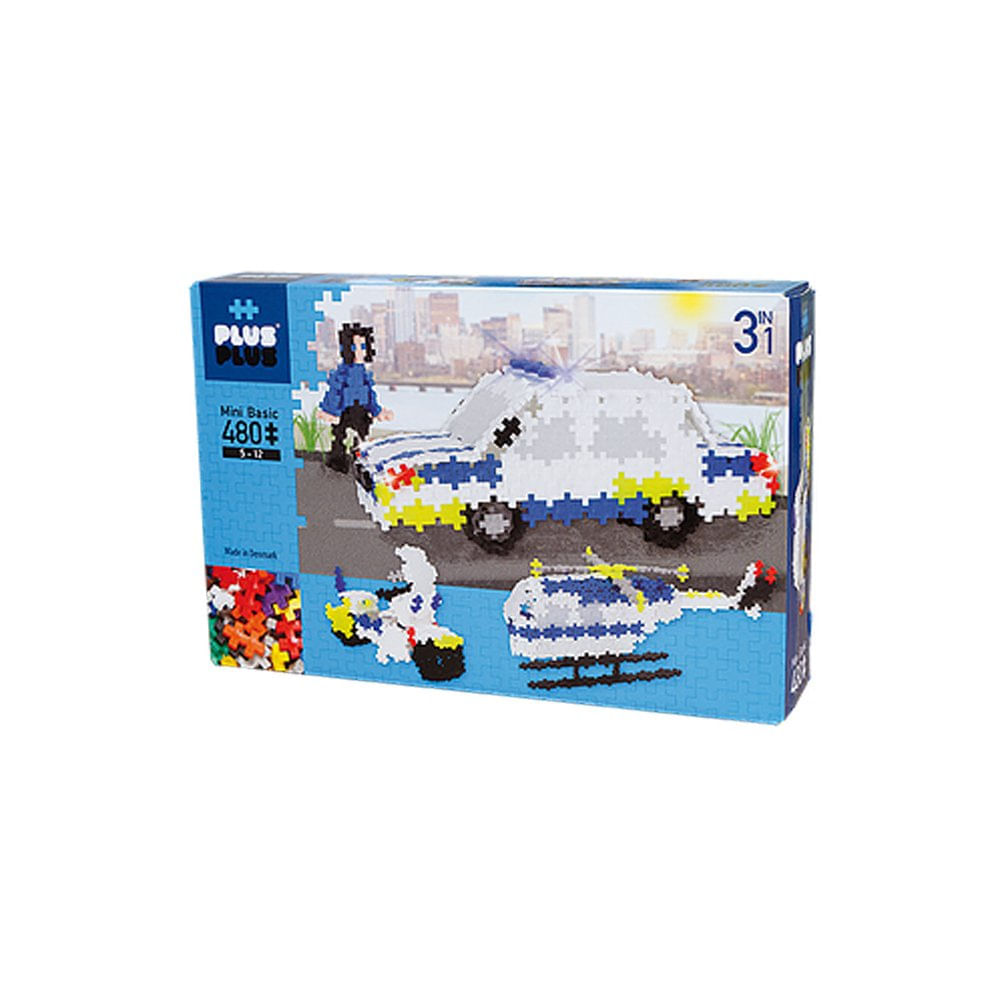 Peças de Montar - Mini Basic 480 peças Polícia - 3 em 1 - 3770 - Plusplus