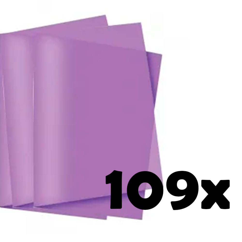 Kit 109 Folhas Papel de seda Lilas 48mm x 60mm