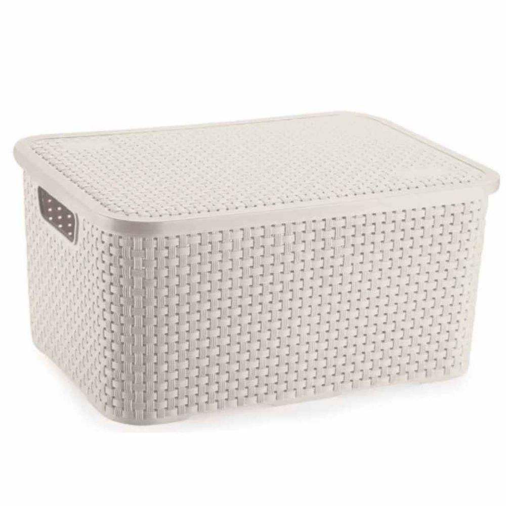 Cesto Organizador Rattan G Branco R.069/b