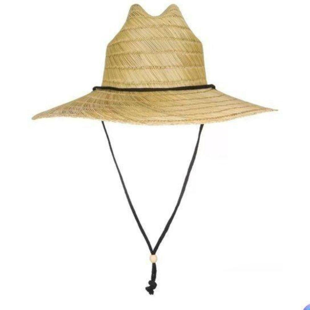 Chapéu Praia Palha Bambu Aba Larga Moda Surf Verão Praia Unissex