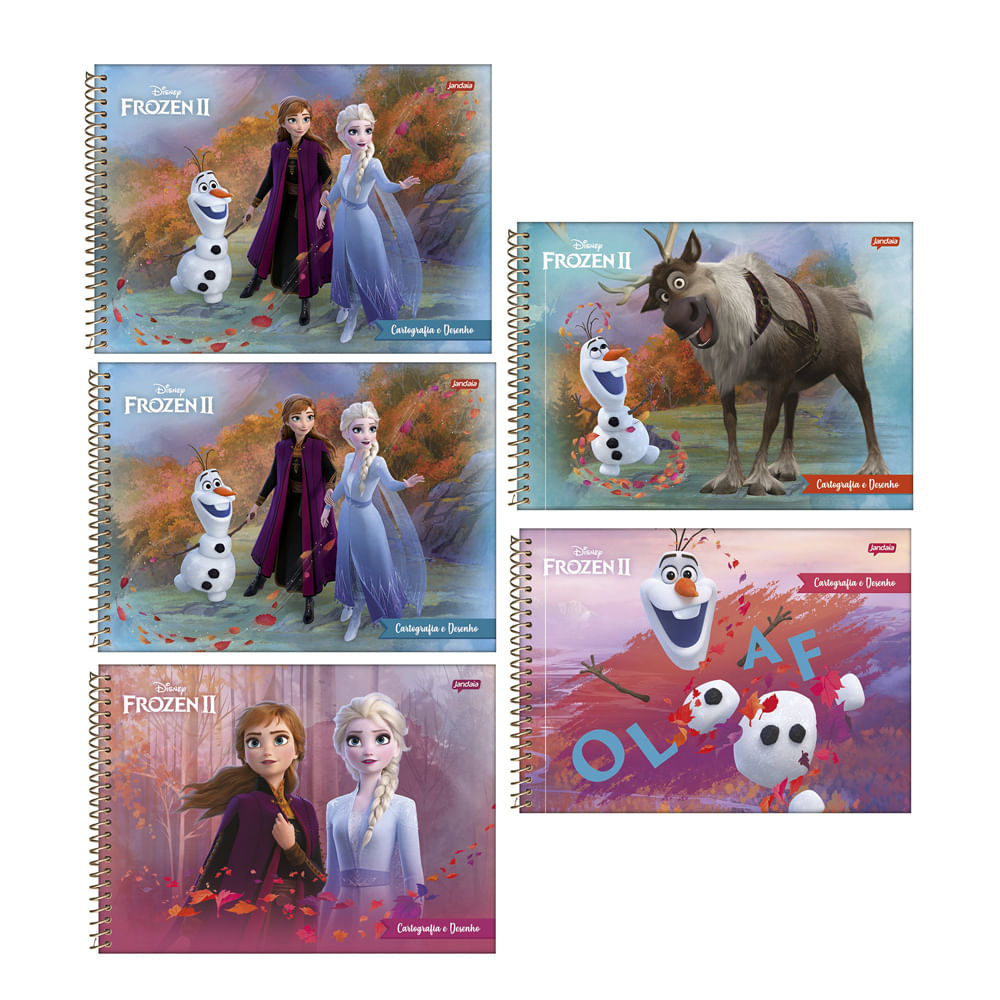 Caderno Cartografia Jandaia Espiral Capa Dura Frozen 62513 96 Folhas Capas Diversas Item 1499