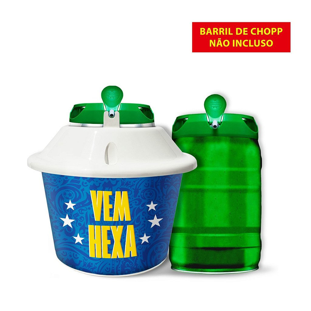 Chopeira Portátil Á Gelo Para Barril 5L - Brasil Hexa (AZUL)