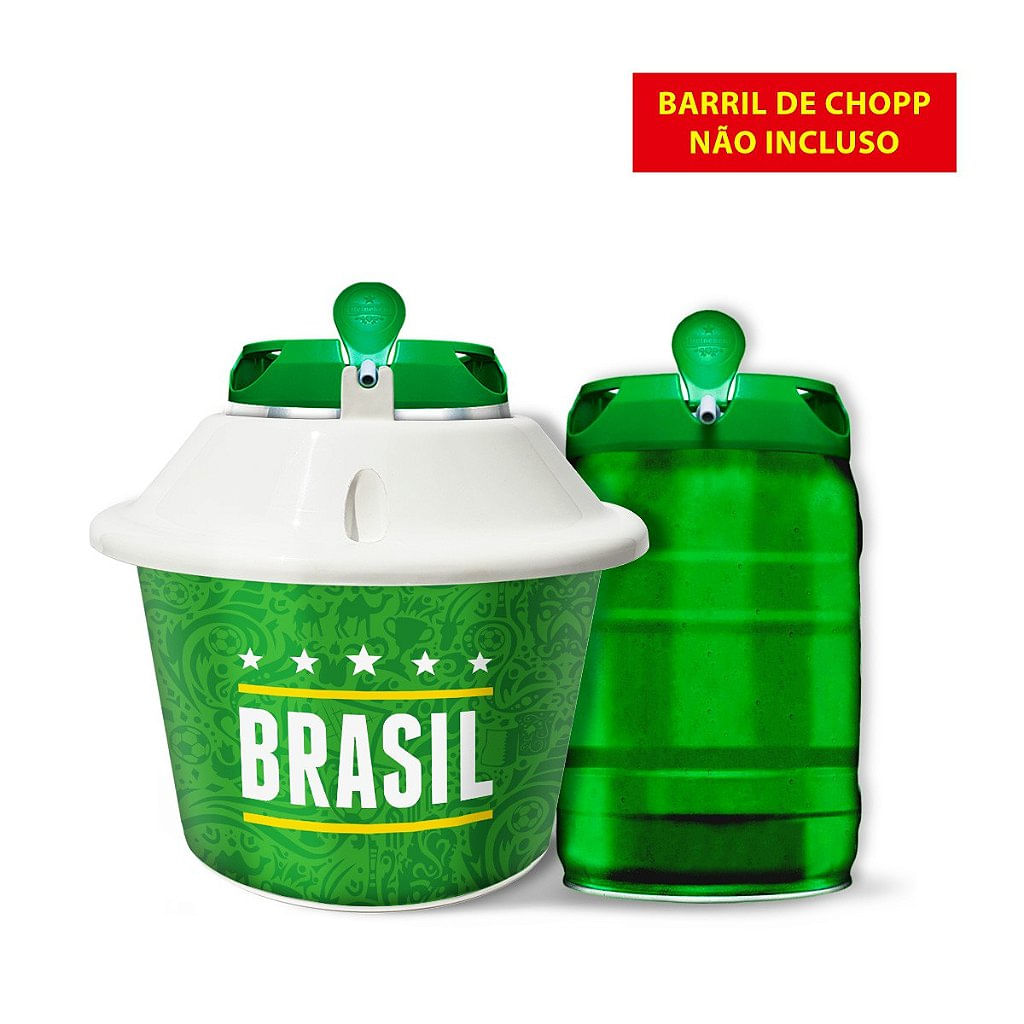 Chopeira Portátil Á Gelo Para Barril 5L - Brasil Hexa (VERDE)