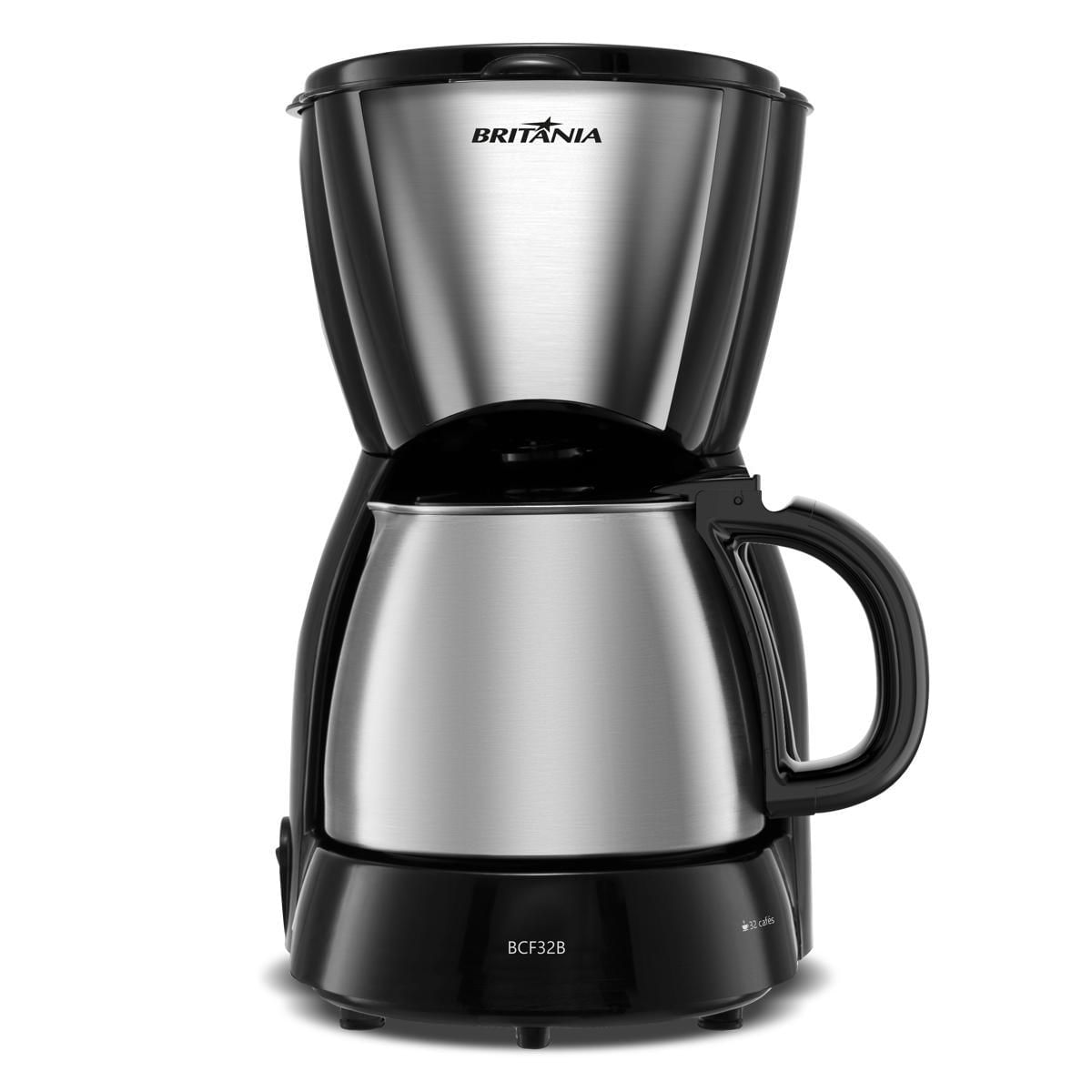Cafeteira Britânia 32 Cafezinhos 1,2L BCF32B Jarra em Inox 127V