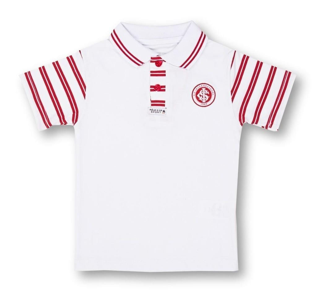 Camisa Polo Infantil Internacional MO Oficial Tam 3 / Branco