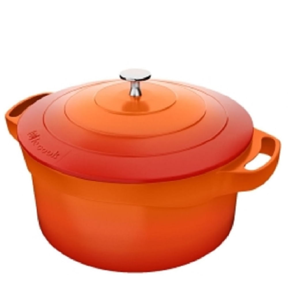 Panela Caçarola Le Cook Com Revestimento Cerâmico Laranja 32cm Lc1805