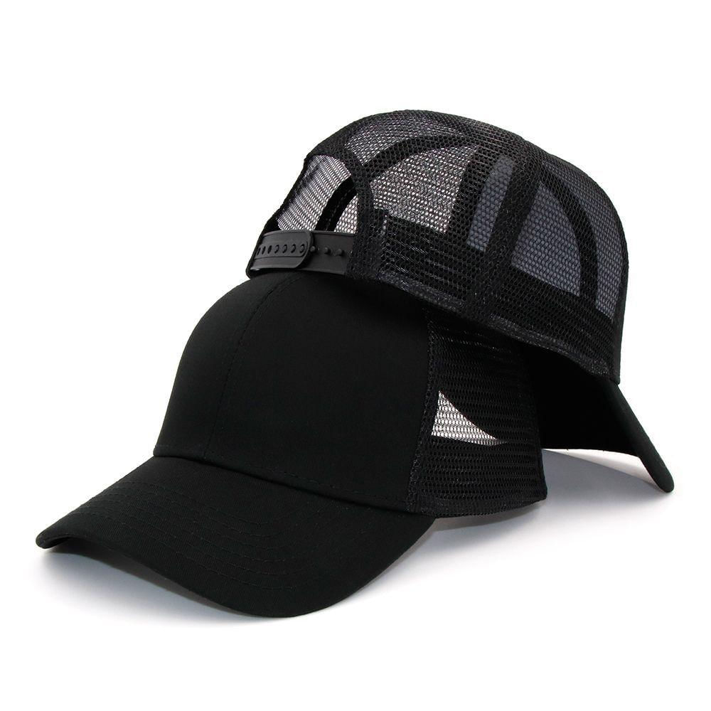 Boné Aba Curva Trucker Telinha Telado Snapback preto