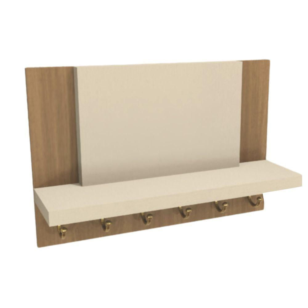 Porta Chaves E Acessórios Mdf Branco E Amadeirado