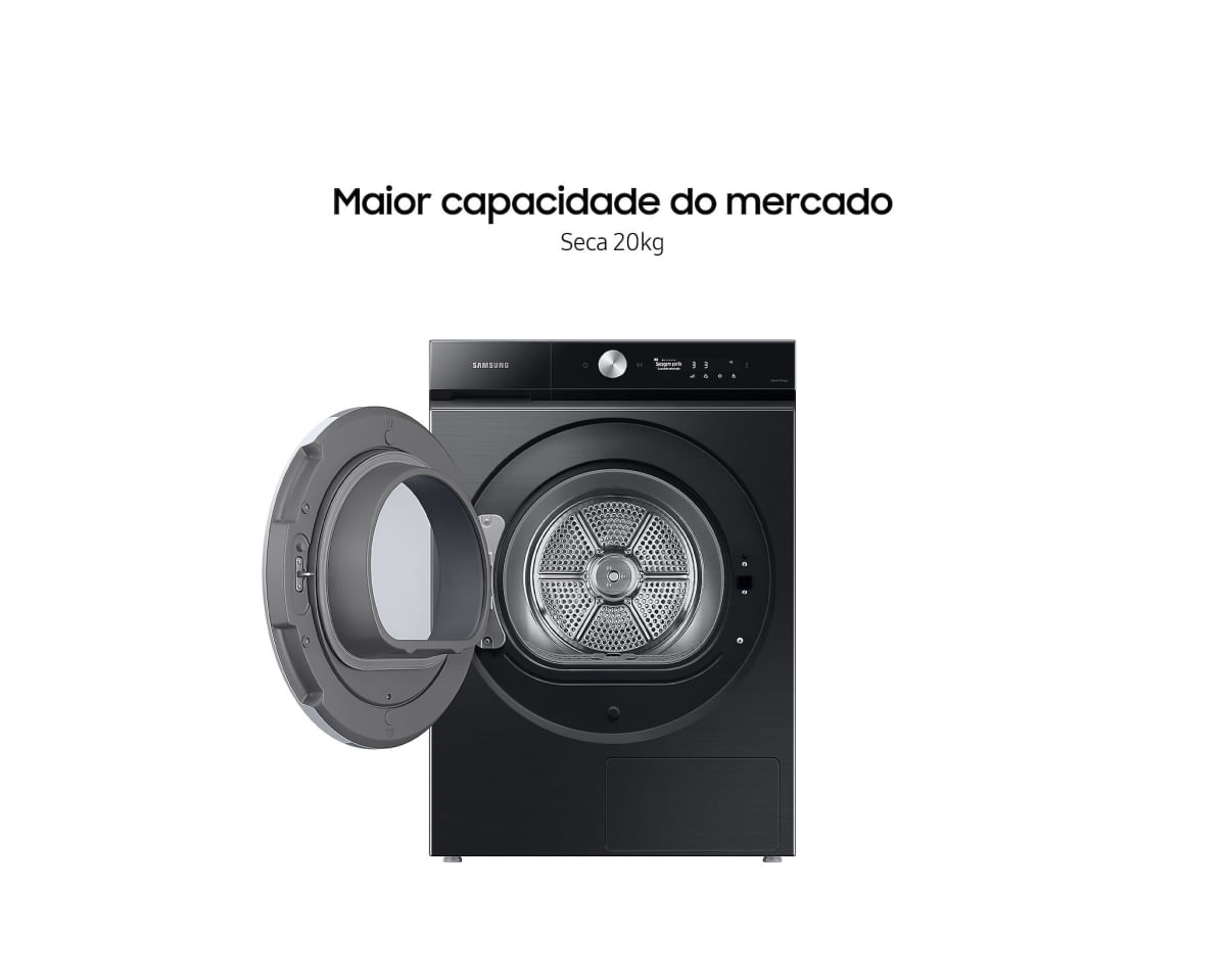 Secadora Samsung Bespoke Wi-Fi Heatpump 20Kg Black 220V DV20B9750CV/AZ