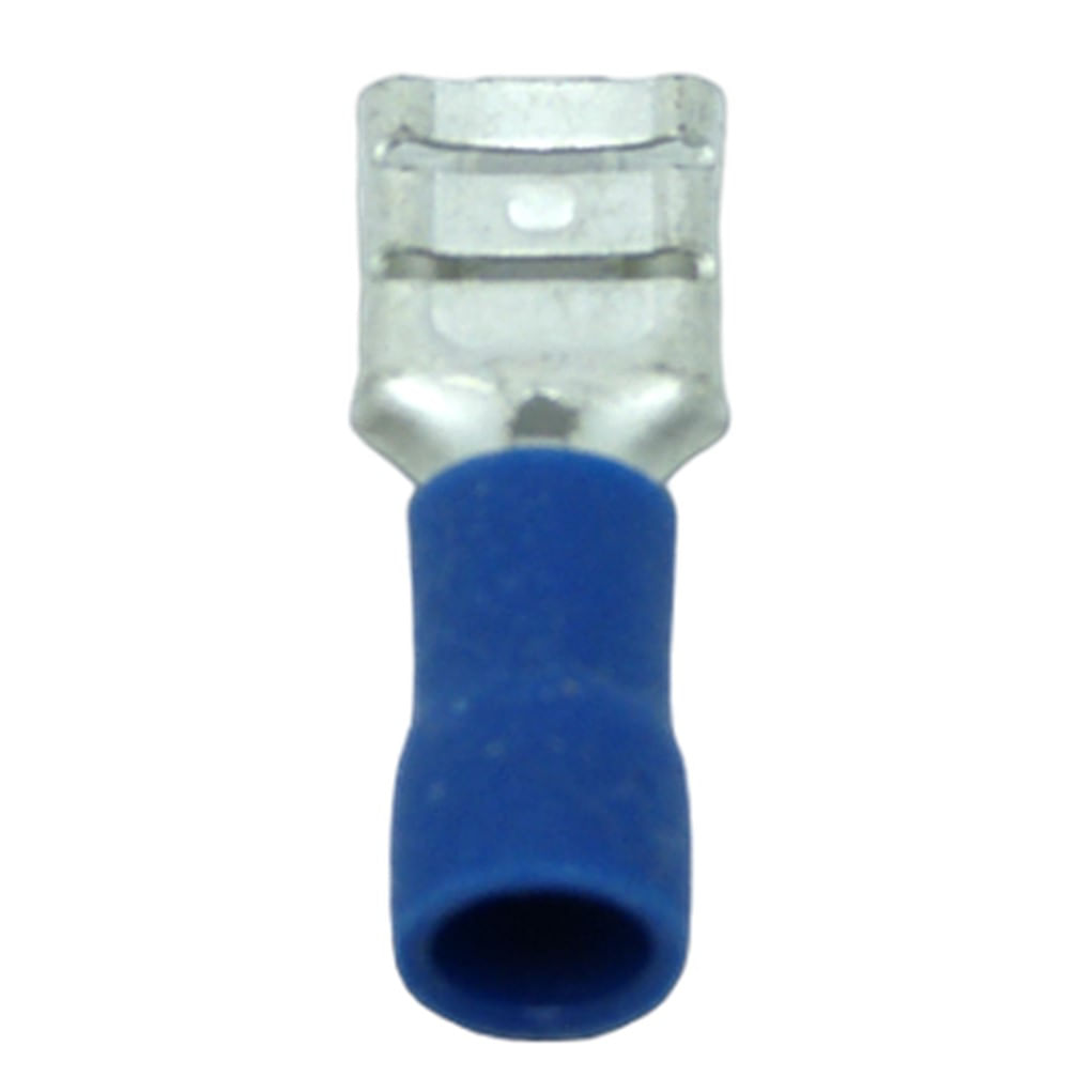 Terminal Compressão Reto Femea 1.5 Mm A 2.5 Mm Macho Simples C/ Capa Plastica Azul