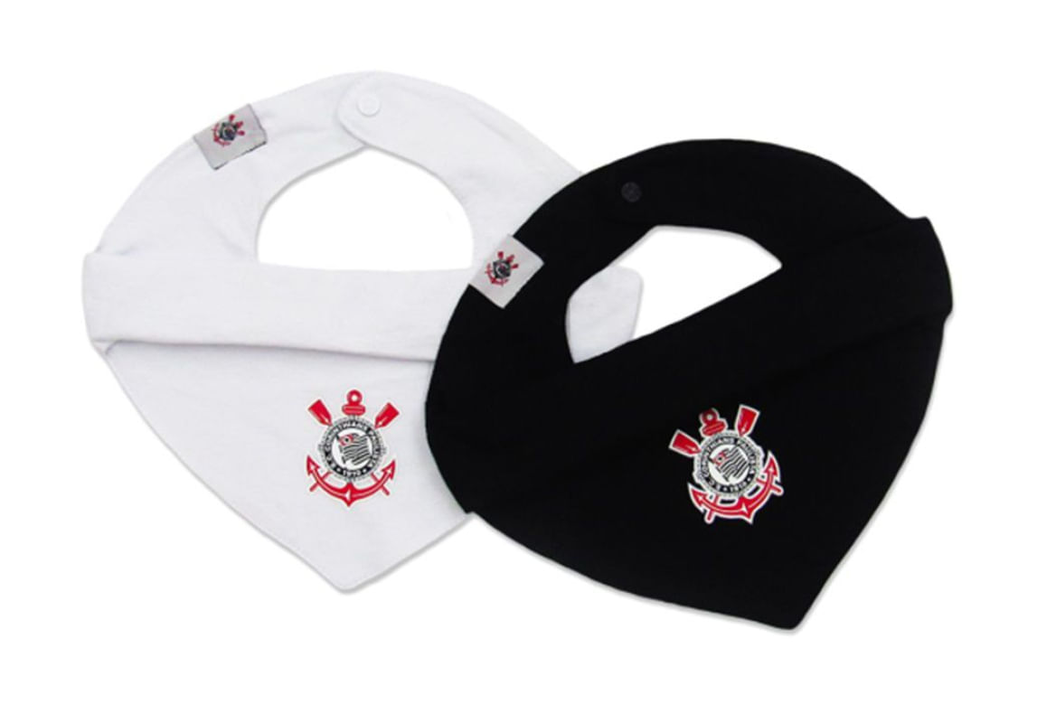 Kit Babador Bandana Preto e Branco Corinthians Oficial